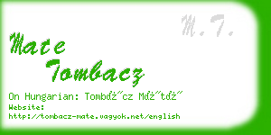 mate tombacz business card